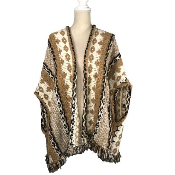 Cocogio Open Front Sweater/Cape One Size Wool Alpaca Blend - Picture 1 of 8